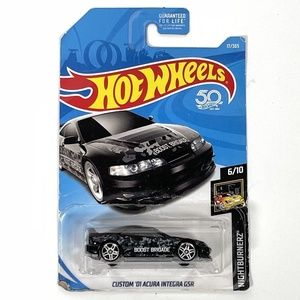 NIB Hot Wheels 2018 50th Anniversary Nightburnerz Blk 01 Acura Integra GSR 6 10